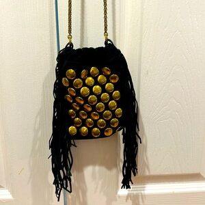 Like new Jerome Dreyfus fringe festival suede bag